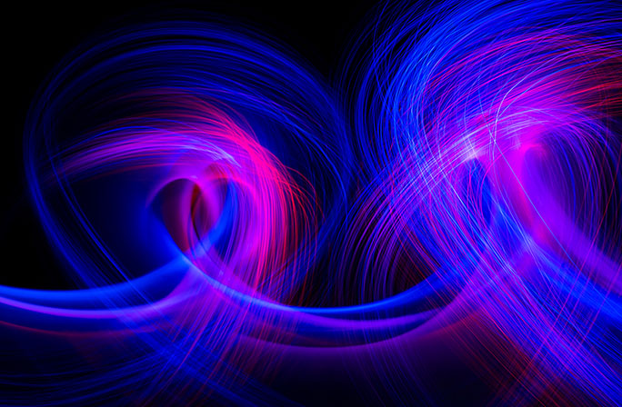 Neon swirls of light