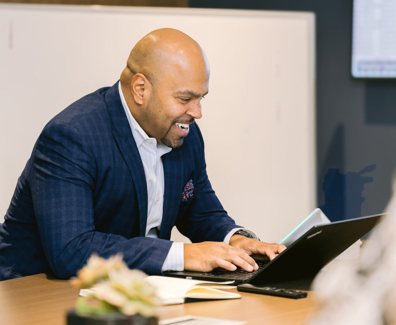 Employee working on computer