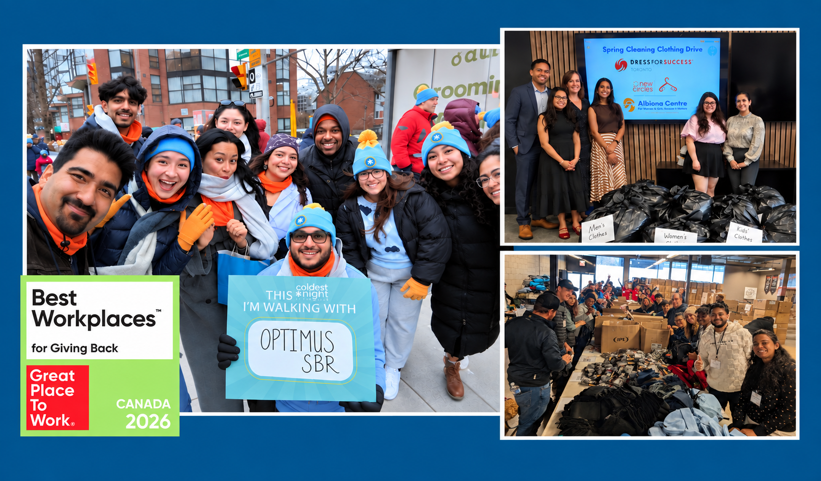 Optimus Volunteers and various fundraising activities