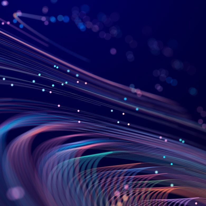colourful lines and dots representing ai